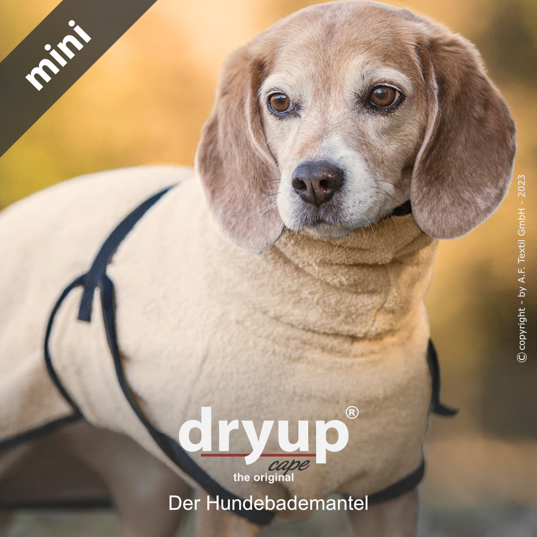 dryup® cape Mini SAND - Der original Hundebademantel