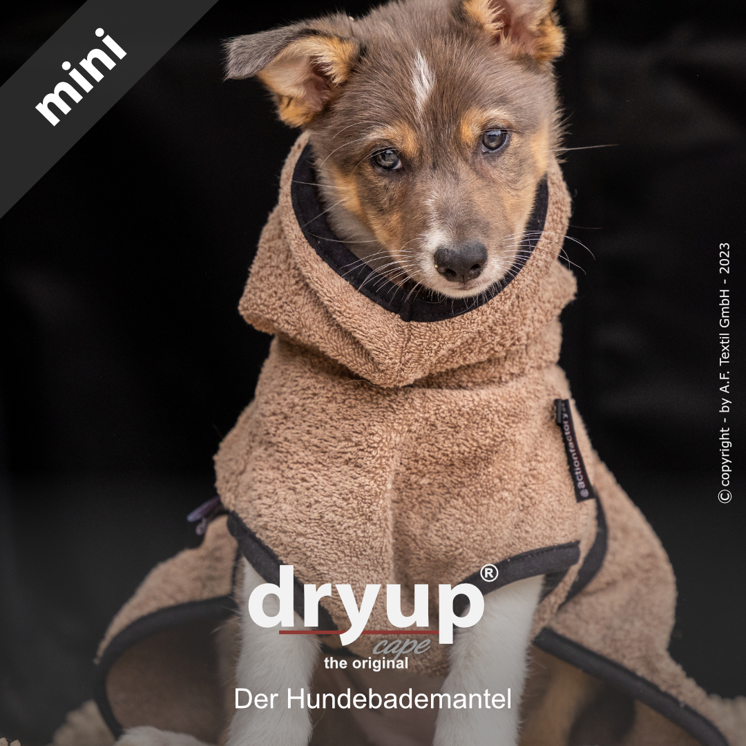 dryup® cape Mini COFFEE- Der original Hundebademantel