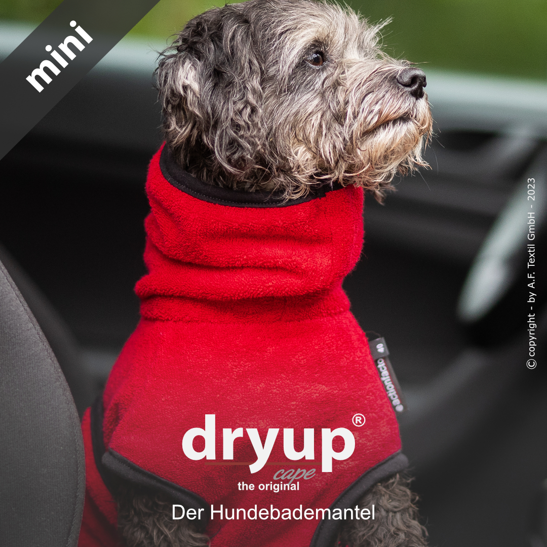 dryup® cape Mini RED PEPPER - Der original Hundebademantel