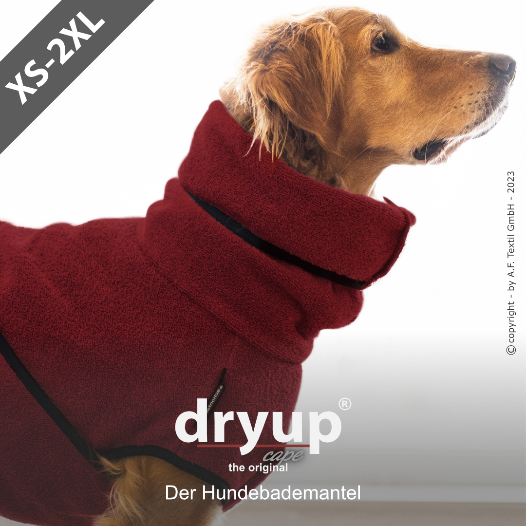 dryup® cape BORDEAUX - The original dog bathrobe